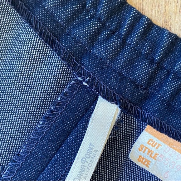 VTG 70s Dark Raw Denim Wide Leg Bermuda Shorts & Coordinated Blazer Set, sz 6/8 - Picture 7 of 16